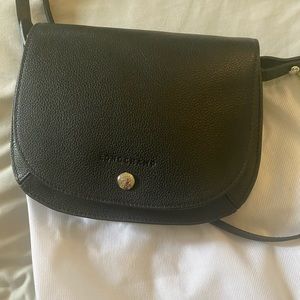 NEW longchamp le foulonne leather crossbody black